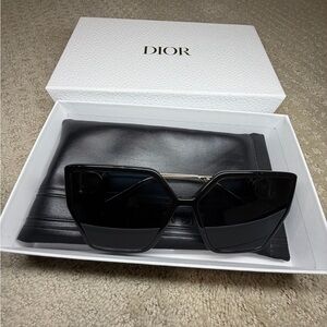 Dior Black Geometric Oversized Sunglasses